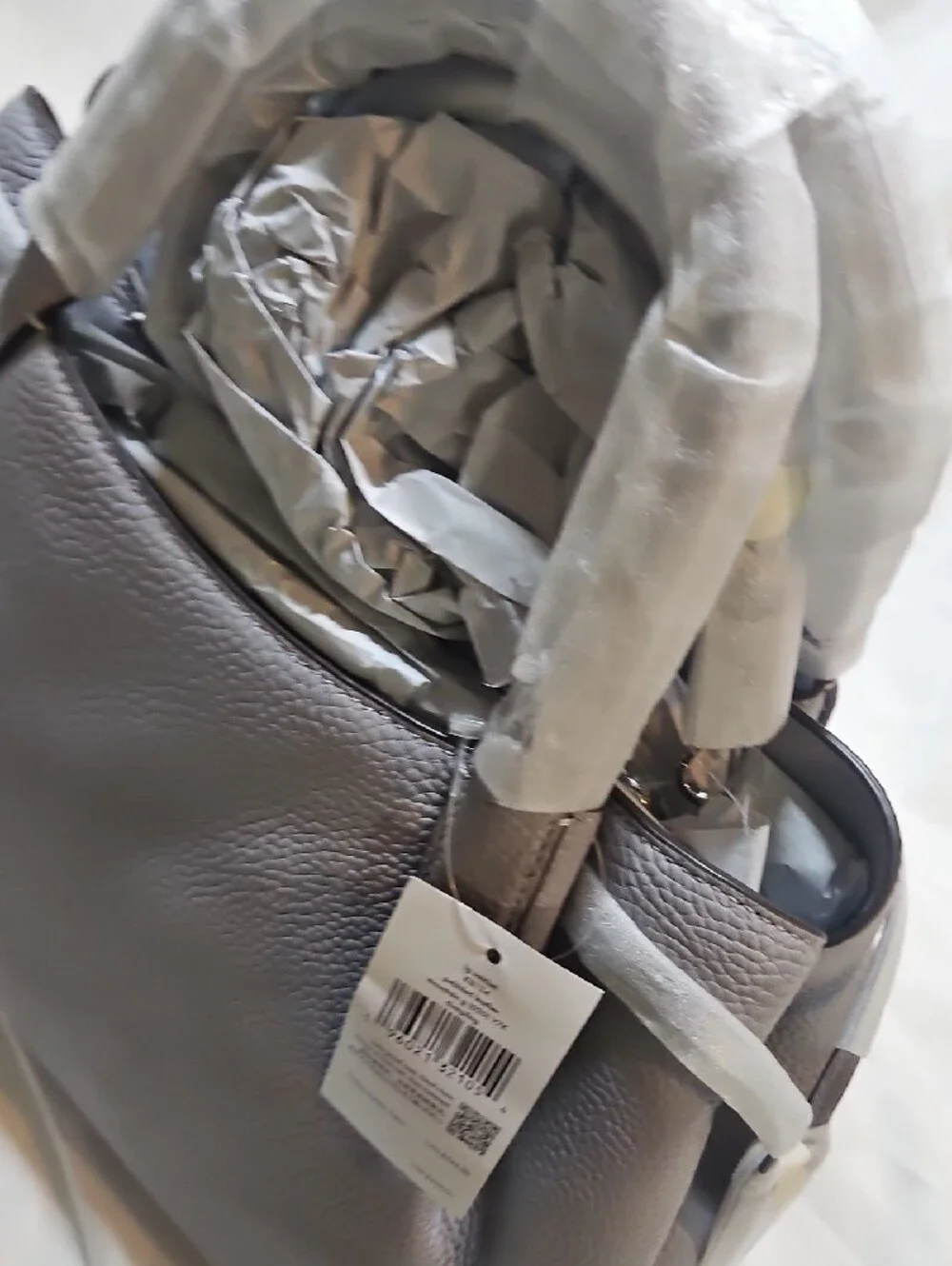 kate spade Pebbled Leather DUMPLING  Satchel in GREY